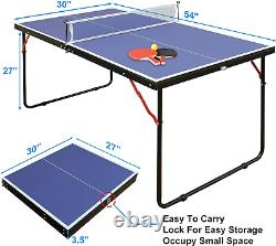 Mid-Size Table Tennis Table Foldable for Kids Youth Indoor/Outdoor Ping-Pong Tab