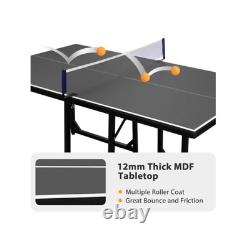 Midsize Foldable Ping Pong Table Durable Free Standing Table Tennis Table Set