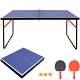 Midsize Indoor Tennis Ping Pong Table With Net And 2 Paddles Foldable & Portable