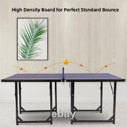 Midsize Outdoor Table Tennis Table Folding Ping Pong Table for Kids Adults withNet