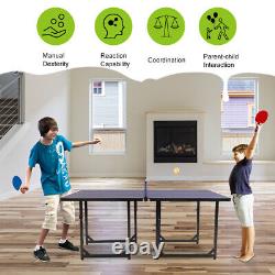 Midsize Outdoor Table Tennis Table Folding Ping Pong Table for Kids Adults withNet