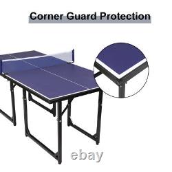 Midsize Outdoor Table Tennis Table Folding Ping Pong Table for Kids Adults withNet