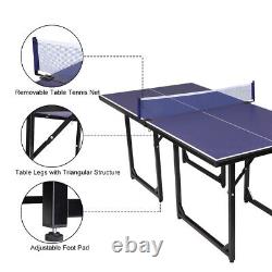 Midsize Outdoor Table Tennis Table Folding Ping Pong Table for Kids Adults withNet