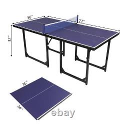 Midsize Outdoor Table Tennis Table Folding Ping Pong Table for Kids Adults withNet