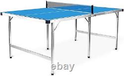 Midsize Ping Pong Table Foldable Indoor Outdoor Table 100% Pre-Assembled