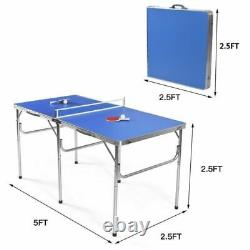 Mini Table Tennis Mid-size Ping PongGame Set Indoor/Outdoor Foldable Table New