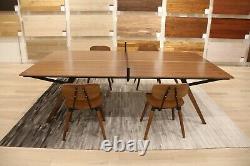 Modern Walnut Ping Pong Table/ Dining Table with Iron Net