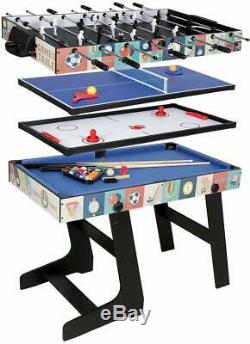Multi-Function 4 In 1 Combo Game Table Football, Hockey, Pool And Table Tennis