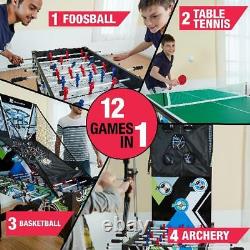 Multi Game Table Set 12 in 1 Kids Gaming Hockey Basketball Foosball Table Tennis