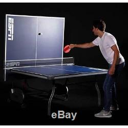 NEW ESPN Official Size Ping Pong Table Tennis Table Metal 4 Piece Indoor Folding