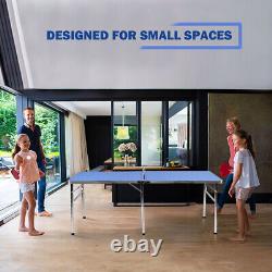 New 60'' Portable Folding Table Tennis Ping Pong Table withAccessories Indoor Game