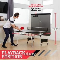 Official Mid-Size Table Tennis Ping Pong Table With Paddle And Balls Indoor US