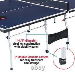 Official Size Indoor Table Tennis Ping Pong Game With 2 Paddles & Balls Blue White