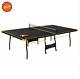 Official Size Indoor Yellow Folding Table Tennis Ping Pong Set 2 Paddle 2 Ball