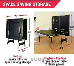 Official Size Outdoor/Indoor Tennis Ping Pong Table 2 Paddles & Balls Included