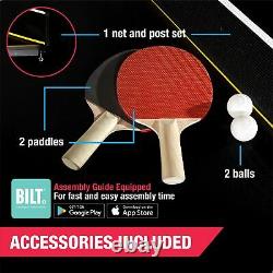 Official Size Ping Pong Table Outdoor Indoor Sport Gameplay Tennis 2 Paddle Ball