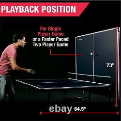 Official Size Table Tennis Ping Pong Table Indoor WithPaddle And Balls Black/White