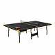 Official Size Table Tennis Table, 15mm, 4 Piece, Pong Table, Black/yellow