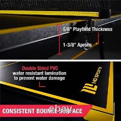 Official Size Table Tennis Table, 15mm, 4 Piece, Pong Table, Black/Yellow