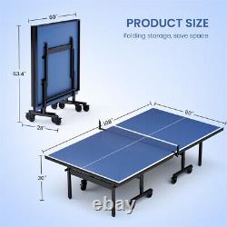 Outdoor Indoor Table Tennis Ping Pong withTable Tennis Net Set Tourney Quality NEW