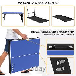 Outdoor Indoor Tennis Ping Pong Table Foldable with Net and 2 Paddles 2 Balls US