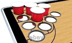 PARTYPONG 8-Foot Beer Pong Table withCup Holes Basketball Court Graphic