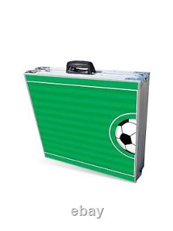 PARTYPONG 8-Foot Folding Beer Pong Table withCup Holes Soccer Field Edition