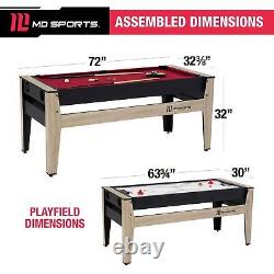 POOL HOCKEY GAME TABLE 4-In-1 Swivel Combo Game Table Tennis Basketball 6-Ft