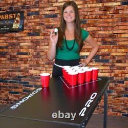 PRO 8 Foot Premium Beer Pong Table Heavy Duty (Black, 36-Inch Tall) GP-8