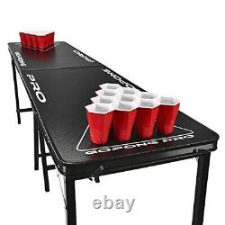 PRO 8 Foot Premium Beer Pong Table Heavy Duty (Black, 36-Inch Tall) GP-8