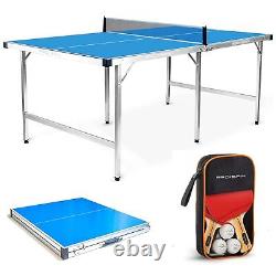 PRO-SPIN Midsize Ping Pong Table Foldable Complete Set with Premium Ping