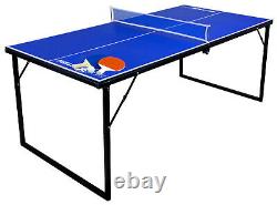 Park and Sun Mini Folding Tennis Table, 30 x 60 Inches, 2 Paddles and 2 Balls