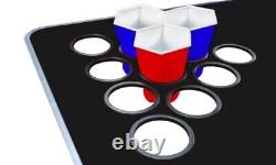 PartyPong 8-Foot Folding Beer Pong Table withCup Holes & LED Lights Prism Edi