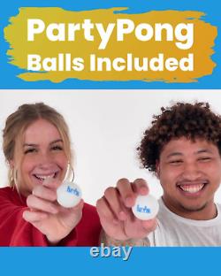 Partypong 8 Foot Folding Beer Pong Table WithPong Balls & Optional Cup Holes/Led L