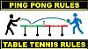 Ping Pong Rules Table Tennis Rules