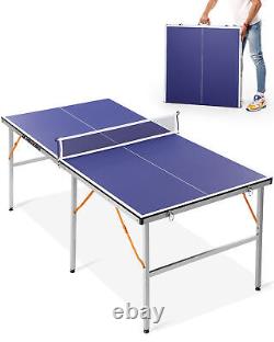 Ping Pong Table Mid-Sized Table Table Tennis Indoor Game Play Aluminum Frame