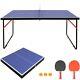 Ping Pong Table Midsize Foldable & Portable Table Set With Net And 2 Paddles