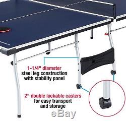 Ping Pong Table Official Size Tennis Sports Fold Table Top Indoor Game Blue