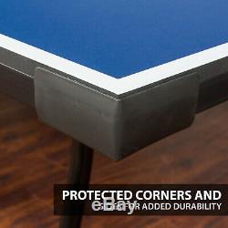 Ping Pong Table Tennis Folding Tournament Size Indoor Game Playback with Wheels