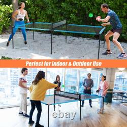 Ping Pong Table Volleyball Table for Indoor and Outdoor 2-In-1