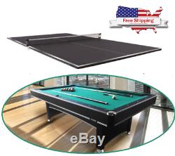 Pool Table Billiard Balls Cue Tennis Tabletop Ping Pong Paddles 2 in 1 Game Room