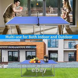 Portable 6ft Table Tennis Table Set with Net Paddles Balls For Indoor Outdoor