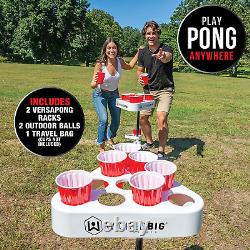 Portable Beer Pong Table/Tailgate Game with Backpack Carry Case and Balls