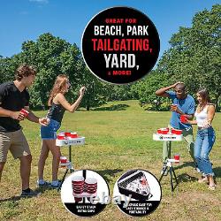 Portable Beer Pong Table/Tailgate Game with Backpack Carry Case and Balls