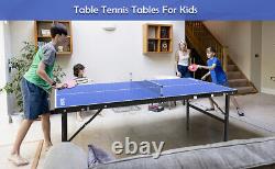Portable Indoor Outdoor Tennis Ping Pong Table Foldable Table with Paddles + Balls