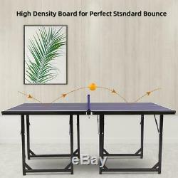 Portable New Foldable 6'x3' Ping Pong Table Tennis Game Indoor-Outdoor Play Team