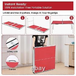 Portable Ping Pong Table, Mid-Size Foldable Table Tennis Table wIith Net, 2 P