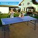 Portable Table Tennis Table For Indoor Outdoor With Net Blue 60 X 26 X 27.5 Inch