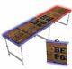 Professional 8 Foot Collapsible Beer Pong Game Table Led Old School Wood