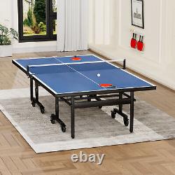 Professional Folding Table Tennis Table Ping Pong With 8 Wheels Net Table Tennis